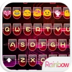 electric rainbow emoji keyboard android application logo